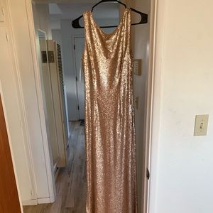 Bridesmaid Gold Sparkle Dress